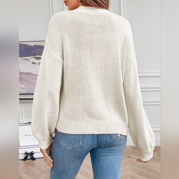 Wildflower Whisper Open Front Cardigan - White - Picture 3 of 5